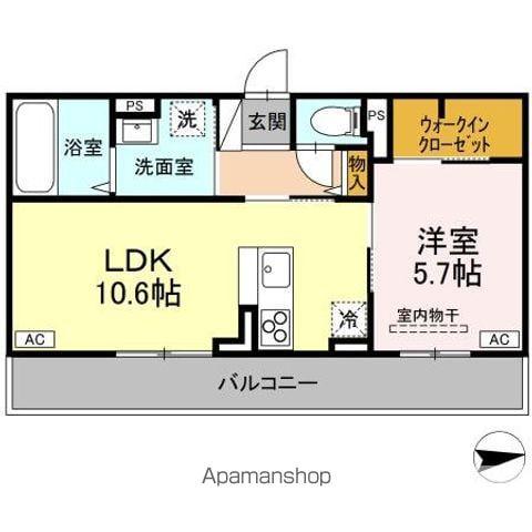RESUA向中野 D棟(1LDK/2階)の間取り写真
