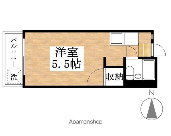 シャンポール松本(ワンルーム/2階)の間取り写真