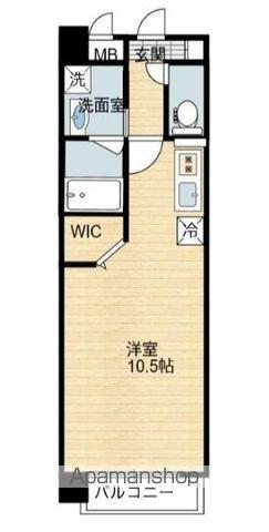カスティージョ上林(1K/3階)の間取り写真