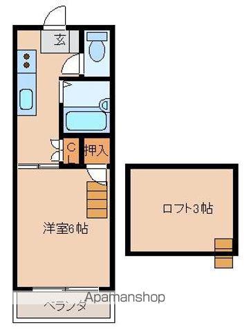 ノイン5(1K/2階)の間取り写真