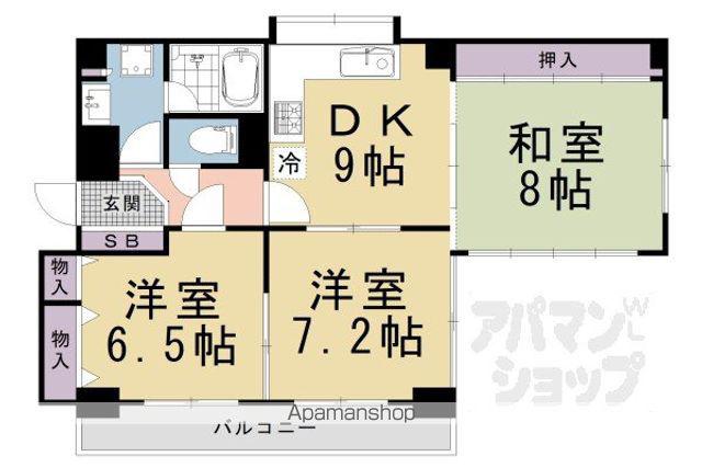 ノバカネイチ富小路(3LDK/6階)の間取り写真