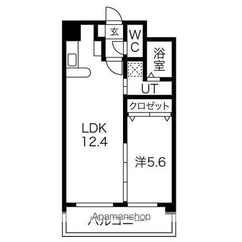 ドルチェ茶屋ヶ坂(1LDK/5階)の間取り写真