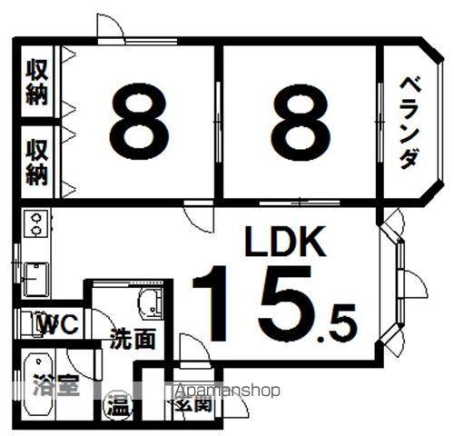 サフランイズミ(2LDK/1階)の間取り写真