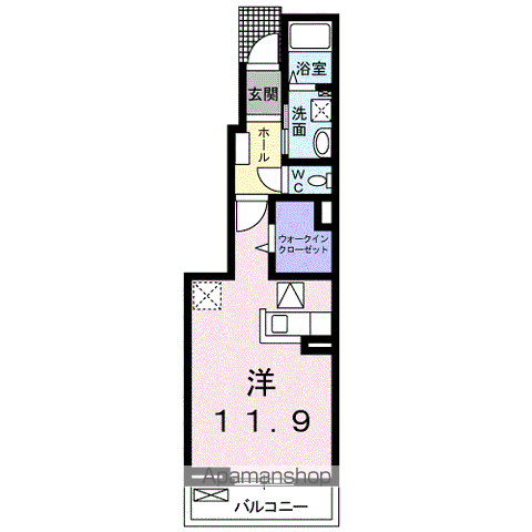 グラン ボヌール(ワンルーム/1階)の間取り写真