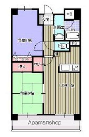 プルーリオン本町(2LDK/3階)の間取り写真