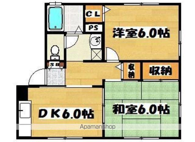 ディアス美和台(3DK/2階)の間取り写真