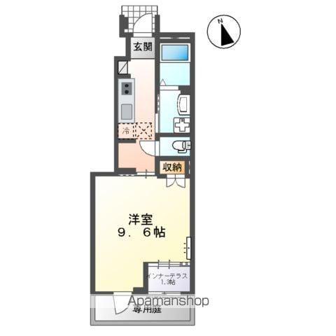 グランテラス(1K/1階)の間取り写真