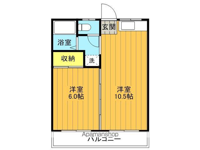 SAKURAコーポ(1LDK/2階)の間取り写真