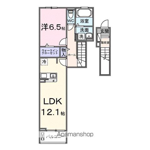 ビオレタA(1LDK/2階)の間取り写真