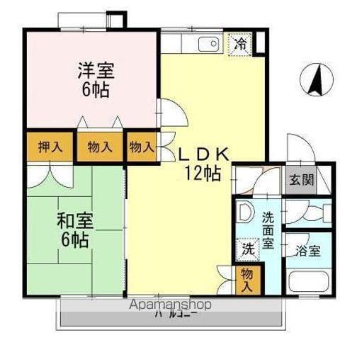 ラフィーネ参番館(2LDK/2階)の間取り写真