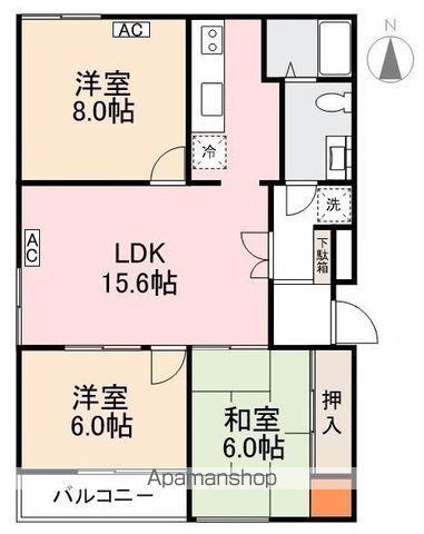 番町ブリックガーデン京都(3LDK/1階)の間取り写真