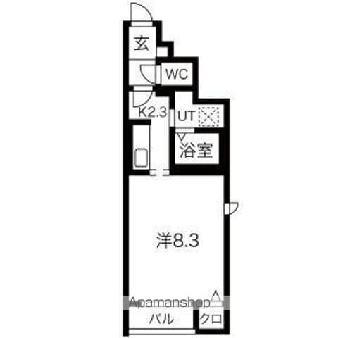 上野ハイツ(1K/1階)の間取り写真