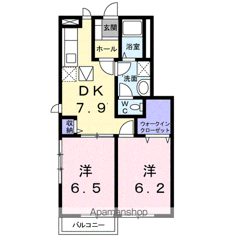 シゴーニュⅠ(2DK/1階)の間取り写真