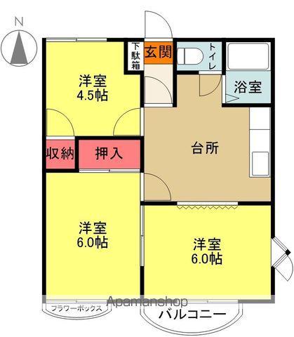 ハートフル玉露(3DK/2階)の間取り写真