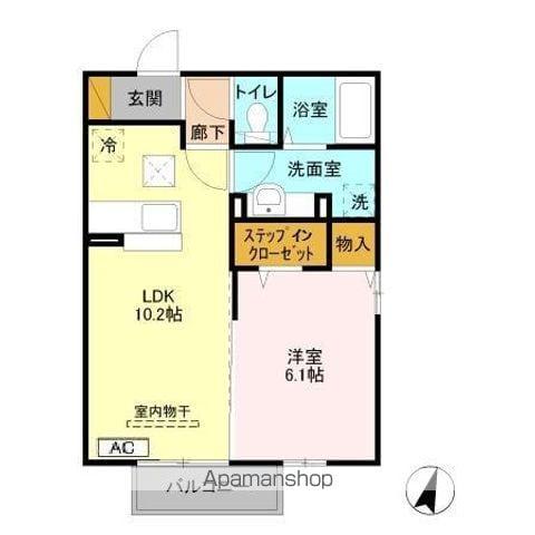 リヴェール(1LDK/1階)の間取り写真