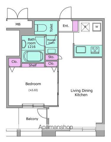 レジディア横濱馬車道 (1LDK/6階)の間取り写真
