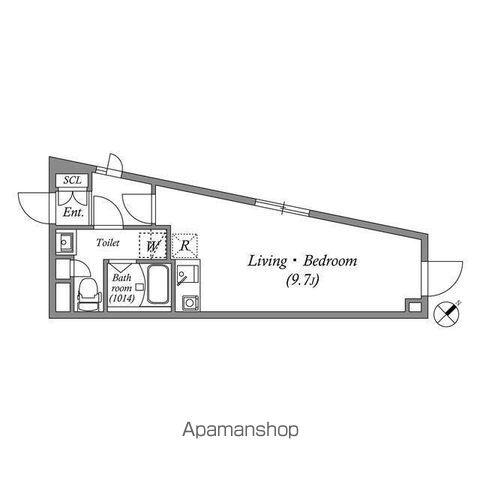 LIVART SEASON南台(ワンルーム/2階)の間取り写真