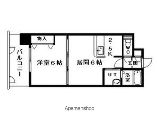 サウスERN CROSS 313(1DK/5階)の間取り写真