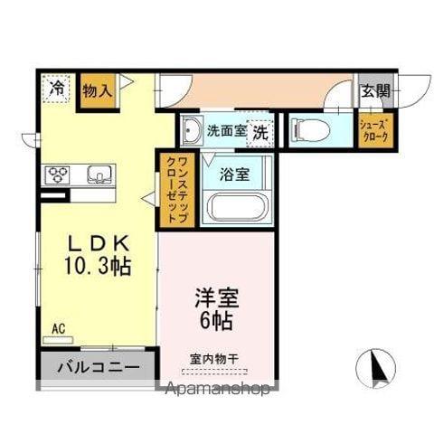 エポラール東別院(1LDK/1階)の間取り写真