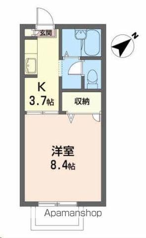 シティ西勝山(1K/2階)の間取り写真