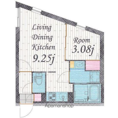 QUADOR車道(1LDK/3階)の間取り写真
