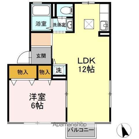 センチュリーガーデンH(1LDK/1階)の間取り写真