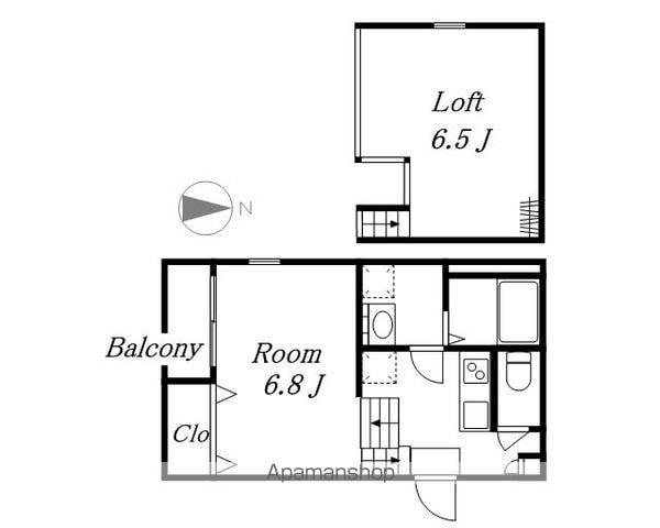 アルコ・イーリス中村(1K/2階)の間取り写真