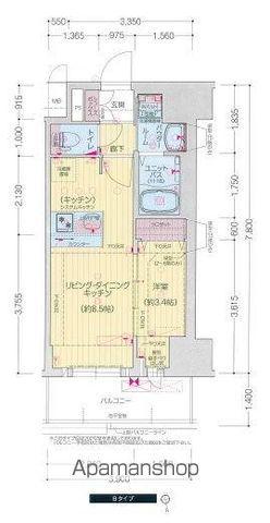 プレサンス鶴舞パークグラッド(1LDK/12階)の間取り写真
