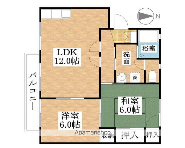 サンリバー(2LDK/2階)の間取り写真