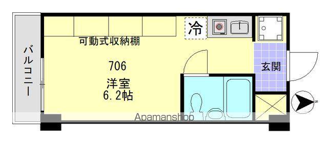 ヒルズ駒場東大前(ワンルーム/7階)の間取り写真