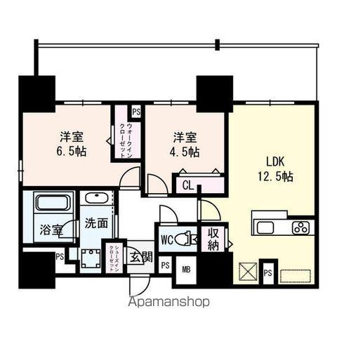FLAIR丸の内(2LDK/12階)の間取り写真