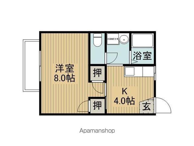 コーポ夫婦石C(1K/1階)の間取り写真