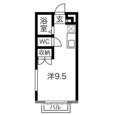 第2ホーメスト桜木(ワンルーム/1階)の間取り写真