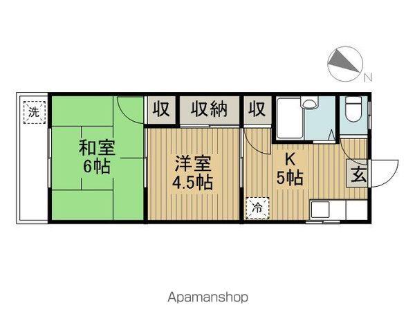 美雪ハウス(2K/1階)の間取り写真