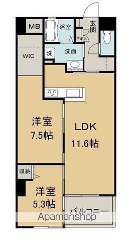 ベルコート東原(2LDK/4階)の間取り写真