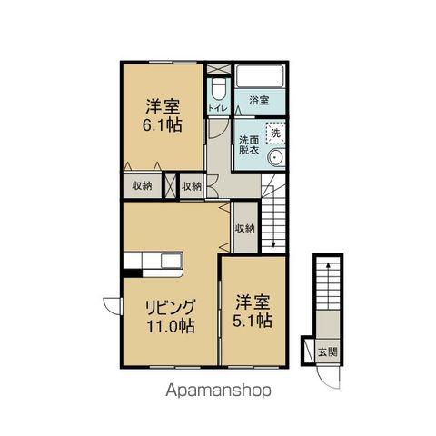 CONFORT(2LDK/2階)の間取り写真