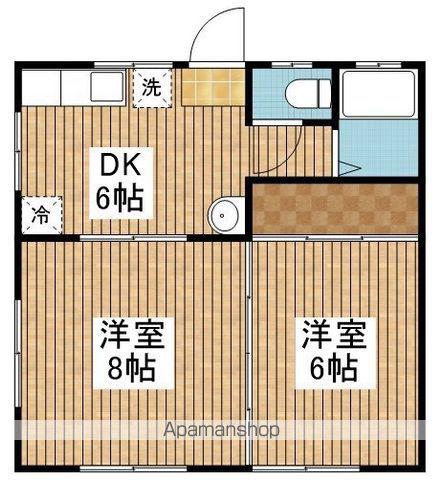 レジデンスロペリア(2DK/1階)の間取り写真