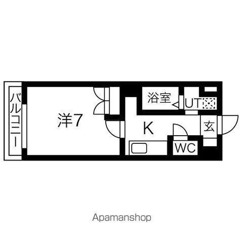 ピュアステージ八幡(1K/2階)の間取り写真