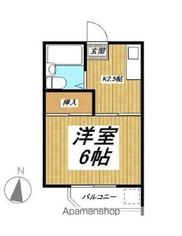 ブラサムハイツ(1K/2階)の間取り写真