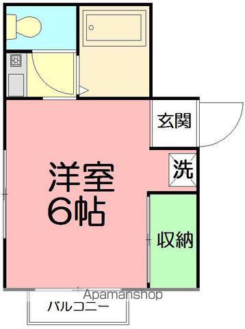 ヒルズ湘南(ワンルーム/2階)の間取り写真