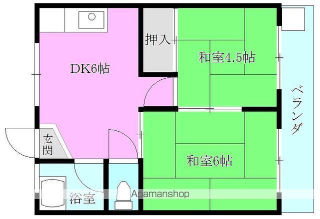 コーポ丸惣(2DK/3階)の間取り写真