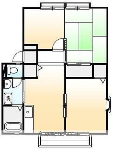 サンビレッジローズ A・B・C(3DK/2階)の間取り写真