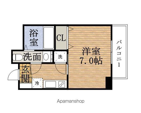 ラシュレエグゼHOMMACHI(1K/4階)の間取り写真