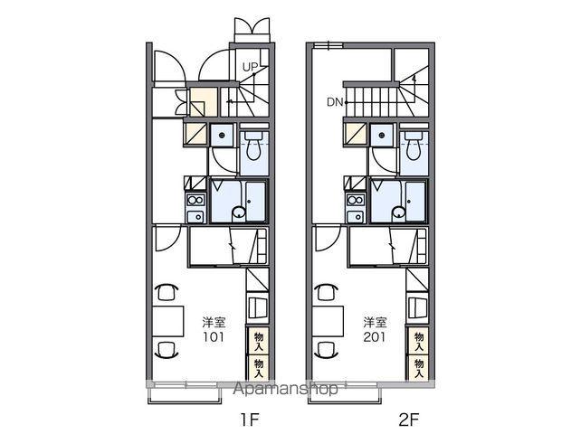 レオパレスレオーノ(1K/1階)の間取り写真