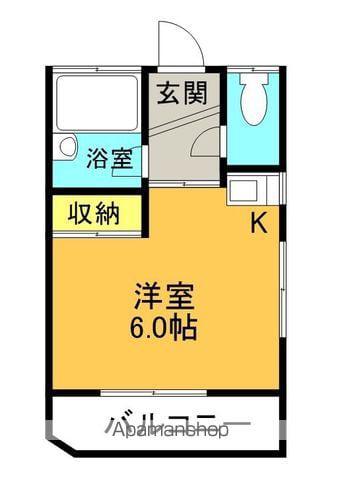 ジョイフル助任(ワンルーム/2階)の間取り写真