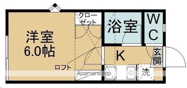 ビーサイド旭ケ丘(1K/1階)の間取り写真