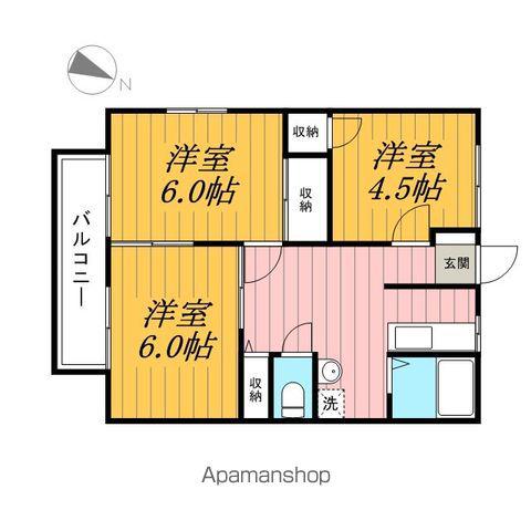 グリーンコート椿森(3DK/1階)の間取り写真