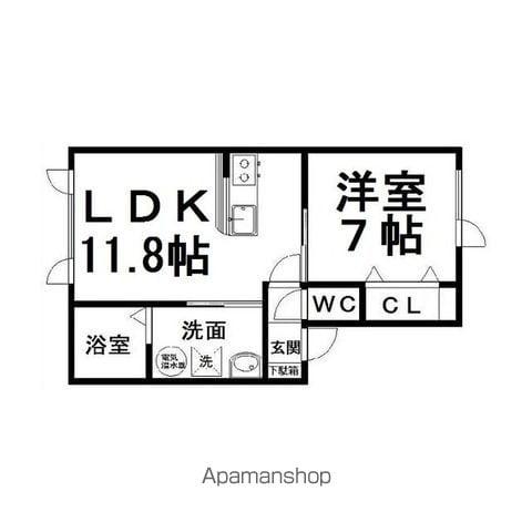 ハイツH&H(1LDK/2階)の間取り写真