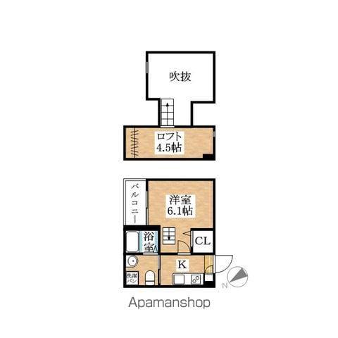 アミカルルーチェ南川(1K/2階)の間取り写真