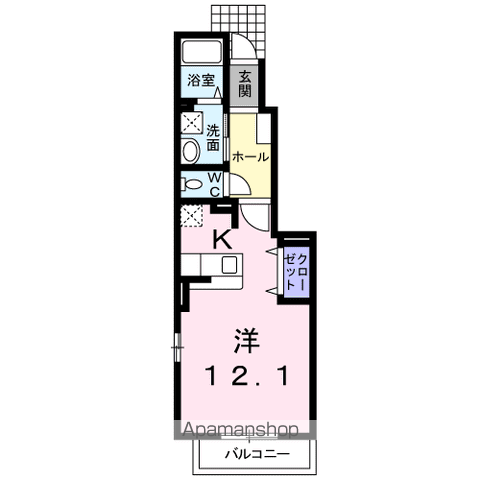 シェーネ シュトラーゼ(ワンルーム/1階)の間取り写真